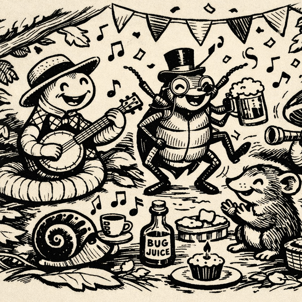 Ernie celebrating the return of soil health.