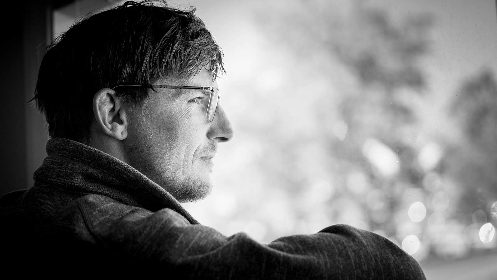 Greyson looking out a window.